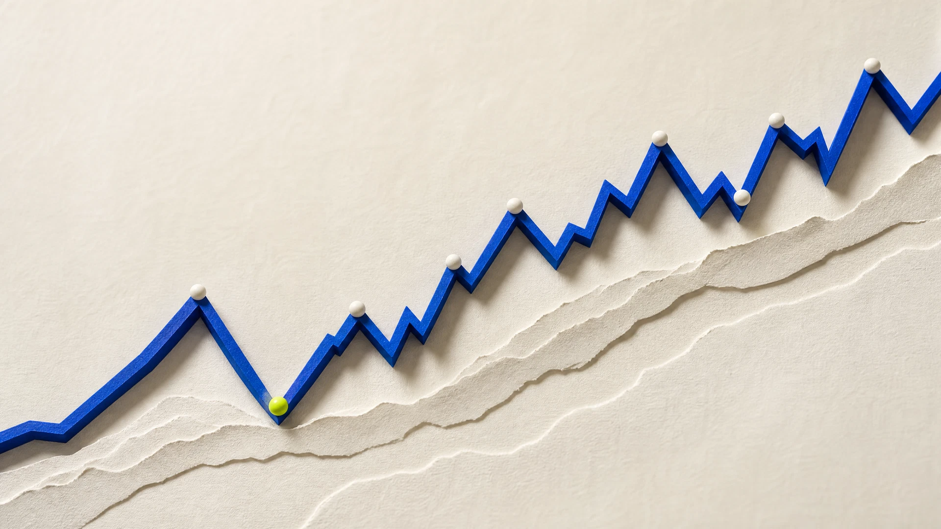 Abstract cobalt price path sculpture